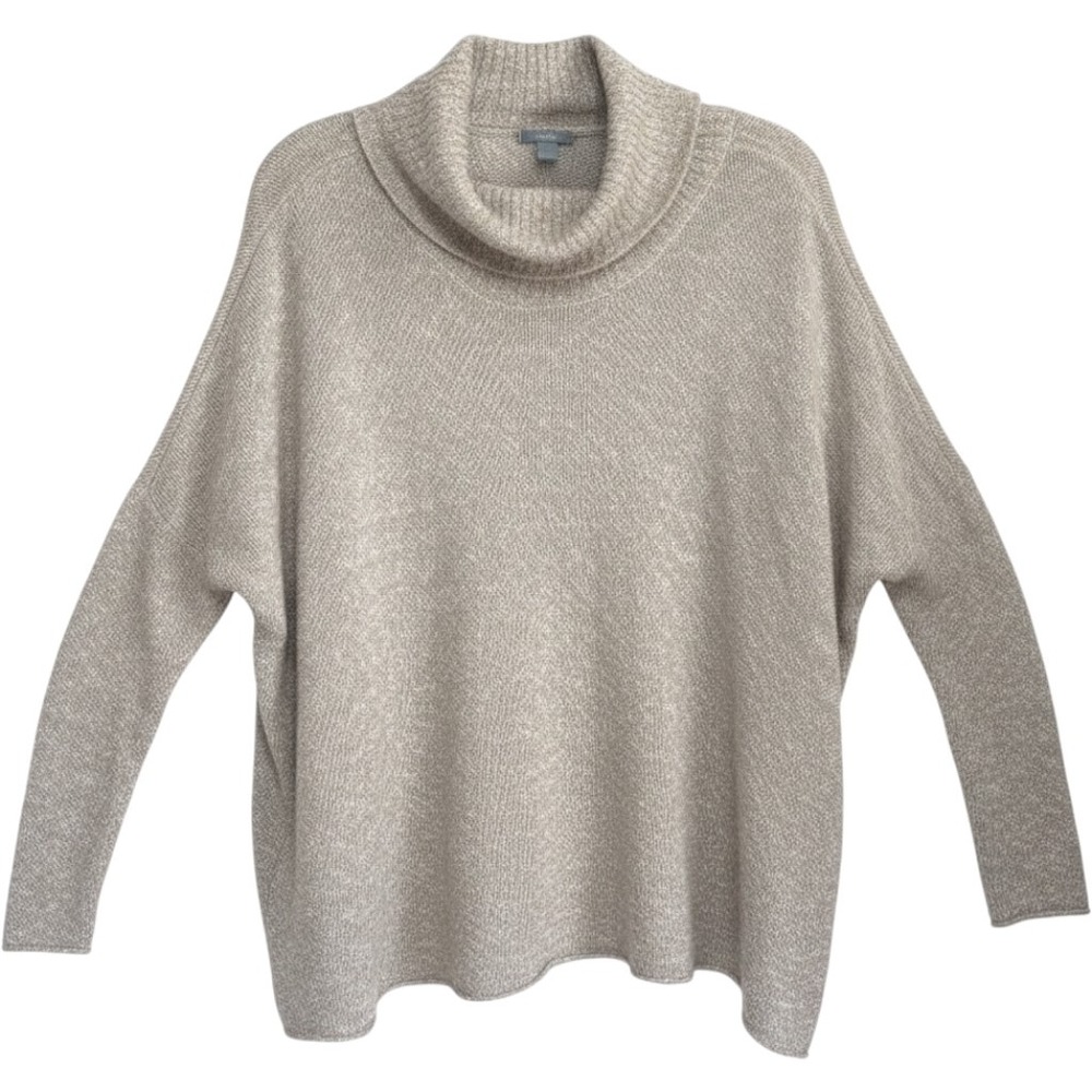 Aerie Sweater Women Oatmeal Marl Cowl Neck Open Tulip Back Cozy Oversized Fall S